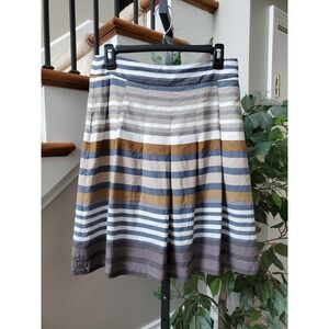Banana Republic Women Multicolor Striped Cotton Knee Length Pencil Skirt Size 8